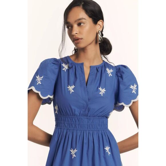 New Anthropologie The Somerset Maxi Dress: Embroidered Edition Navy Size XS - Picture 3 of 15